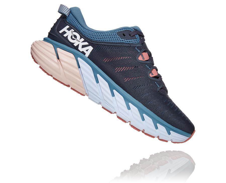 Hoka One One Gaviota 3 Löparskor Dam - Marinblå - HNXWI-8769